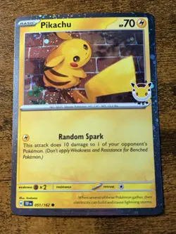 Pokemon TCG Pikachu 051/162 30th Anniversary Stamped 2026 Pokemon Day Promo - Image 1