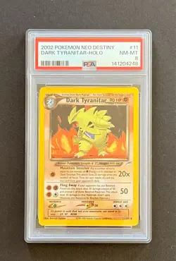 2002 Pokemon Neo Destiny #11 Dark Tyranitar Holo PSA 8 NM-MT Fresh Grade - Image 2
