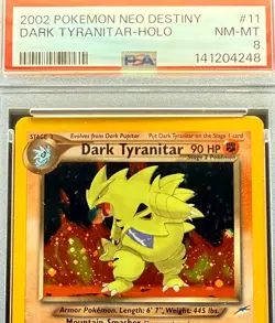 2002 Pokemon Neo Destiny #11 Dark Tyranitar Holo PSA 8 NM-MT Fresh Grade - Image 3