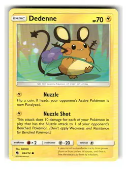 Dedenne 84/214 Common Lost Thunder Pokemon Lightly Played - Image 1