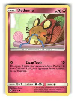 Dedenne 142/214 Uncommon Lost Thunder Pokemon Lightly Played - Image 1