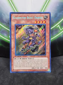 Yugioh Gladiator Beast Darius LCGX-EN244 Secret Rare 1st Edition NM - Image 1