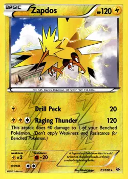 Zapdos #23/108 (REVERSE HOLO) XY - Roaring Skies NM - Pokemon Card - Image 1