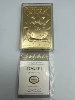 1999 Pokemon Togepi 23K Gold Plated Card w/ COA Certificate + Pokeball - Image 2