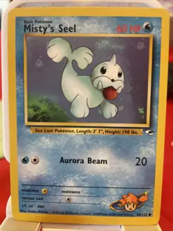 Pokemon Card Misty's Seel 88/132 Gym Heroes Set Unlimited WOTC 2000 D2 - Image 1