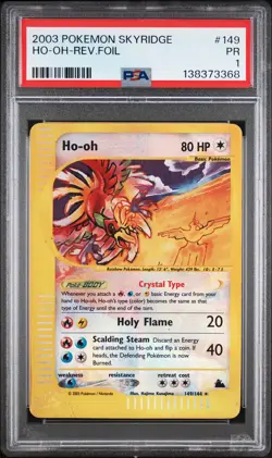2003 POKEMON SKYRIDGE #149 HO-OH-REVERSE FOIL PSA 1 - Image 1