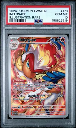 2024 POKEMON TWM EN-TWILIGHT MASQUERADE ILLUSTRATION RARE #173 INFERNAPE PSA 10 - Image 1