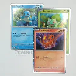 Pokemon 151 Charmander Squirtle Bulbasaur 3 Card Cosmos Holo - Promo Set - Image 1