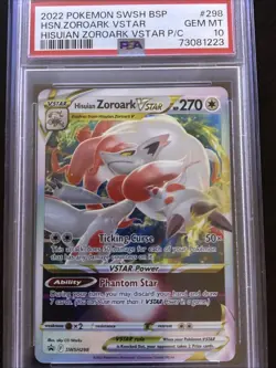 2022 Pokemon SWSH Black STAR Promo Hisuian Zoroark VSTAR SWSH298 PSA 10 GEM MT - Image 1