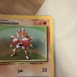 Pokemon Hitmonchan 7/102 WotC Base Set Unlimited Holo Rare - MP - Image 4