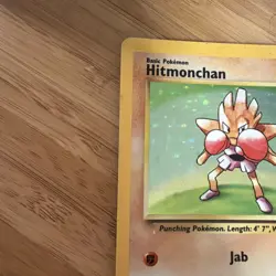 Pokemon Hitmonchan 7/102 WotC Base Set Unlimited Holo Rare - MP - Image 5