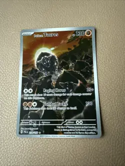 Pokemon Paldean Tauros Illustration Rare 130 HP SV02 Paldea Evolved 218/193 - Image 1