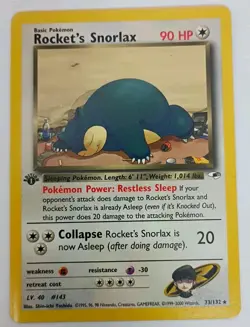 Pokemon Rocket's Snorlax 1st Edition Team Rocket #33 Vintage VG - Image 1