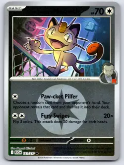 TEAM ROCKET'S MEOWTH 161/217 ENERGY REVERSE HOLO ME: ASCENDED HEROES POKEMON NM - Image 1