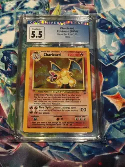 Pokemon Base Set 2 Charizard Holo Rare CGC 5.5 004/130 English 2000 - Image 1
