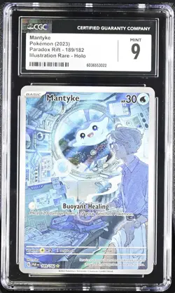 2023 POKEMON PAR EN-PARADOX RIFT ILLUSTRATION RARE #189 MANTYKE CGC 9 - Image 1