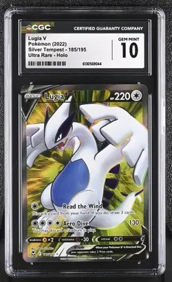 CGC Gem Mint 10: Pokemon English Lugia V 185/195 2022 Silver Tempest - Image 1