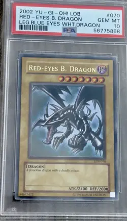 Yu-Gi-Oh! Red-Eyes B. Dragon Ultra Rare LOB-070 PSA 10 Unlimited - Image 1