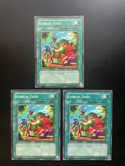 Yugioh Goblin Thief AST-045 Common Unlimited Edition Damaged X3 - Image 1