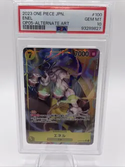 PSA 10 GEM MINT JAPANESE ONE PIECE 2023 ENEL OP05-100 ALTERNATE ART - Image 1