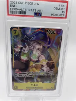 PSA 10 GEM MINT JAPANESE ONE PIECE 2023 ENEL OP05-100 ALTERNATE ART - Image 3