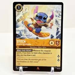 Disney Lorcana Winterspell Stitch Carefree Snowboarder 7/204 NM - Image 1