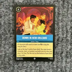 Disney Lorcana Reign of Jafar Down in New Orleans 177/204 Super Rare NM - Image 1