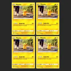 4x Pikachu 027/078 Pokemon GO Set Electric Mouse Pokemon Card Lot NM - Image 1