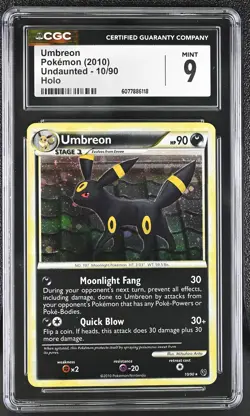 CGC 9 MINT Umbreon 2010 Undaunted 10/90 Holo Pokemon Card - Image 1