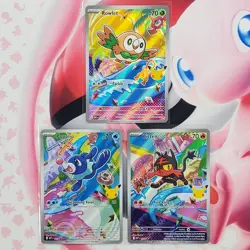Rowlett 043 + Litten 044 + Popplio 045 - First Partner Pokemon Cards #L526 - Image 1