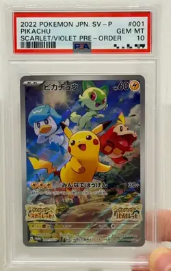 PSA 10 Pikachu Promo 001-SVP Gem Mint Japanese Pokemon Card - Image 1