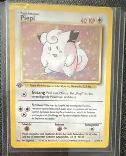 Piepi 5/102 Base Set 1st Edition Holo Rare German Pokemon TCG Card - Image 1