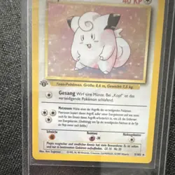 Piepi 5/102 Base Set 1st Edition Holo Rare German Pokemon TCG Card - Image 3
