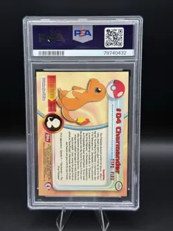 1999 TOPPS POKEMON TV #4 CHARMANDER PSA 8 - Image 2