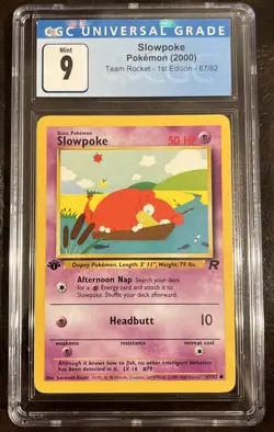 Slowpoke POKEMON (2000) Team Rocket 1st Edition 67/82 CGC Mint 9 - Image 1