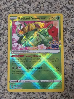 Pokemon TCG Radiant Venusaur Holo Card Pokemon Go 004/078 Near Mint Condition - Image 1