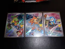 Pokemon 1 Partner Illustration Collection Turtwig Chimchar Piplup Card Set Gen 4 - Image 1