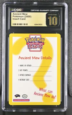 2000 Pokemon Insert Card Ancient Mew CGC 10 Pristine - Image 1