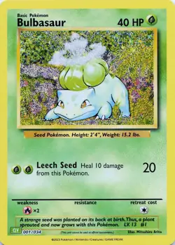 POKEMON Bulbasaur #001/034 Holo Trading Card Game Classic NM - Image 5