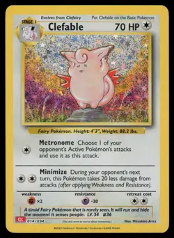 Clefable Holo Classic Collection Trading Card Game Classic 014/034 NM Pokemon - Image 1