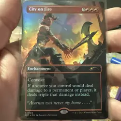 City on Fire Dungeons Dragons MTG Rainbow FOIL Secret Lair SLD - Image 1
