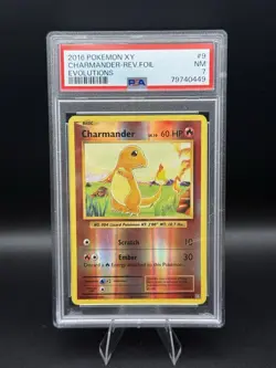 Pokemon 2016 XY Evolutions - Charmander Reverse Foil 9/108 - PSA 7 NM - Image 1