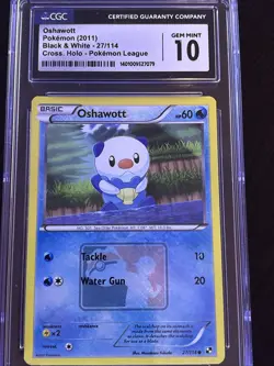 2011 Pokemon Black & White POKEMON League Cross - Oshawott 27/114 CGC 10 GEM MT - Image 1