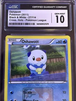 2011 Pokemon Black & White POKEMON League Cross - Oshawott 27/114 CGC 10 GEM MT - Image 3