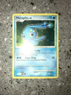 Pokemon TCG Cards Manaphy 9/130 Diamond & Pearl Holo Rare * Holo Bleed + Swirl * - Image 3