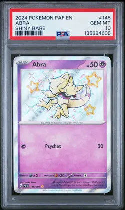 2024 POKEMON PAF EN-PALDEAN FATES SHINY RARE #148 ABRA PSA 10 - Image 1