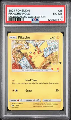 Pikachu Holo #25 2021 Pokemon Mcdonald's Collection PSA 6 250001 - Image 1