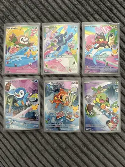 Pokemon First Partner Illustration Collection Series 1 Gen 4 and 7 Starters - Image 1
