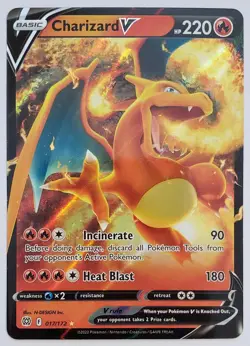 Charizard V - 17/172 - Ultra Rare Brilliant Stars - Pokemon TCG Near Mint+ - Image 1