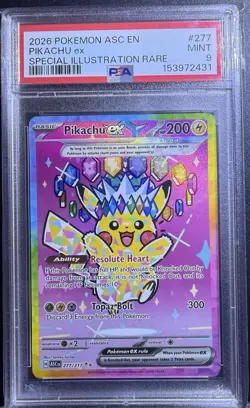 2026 POKEMON ASC EN-ASCENDED HEROES SPECIAL ILLUSTRATION RARE PIKACHU EX PSA 9 - Image 1